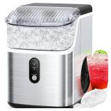 COWSAR Nugget Ice Makers Countertop Soft Chewable Pellet Ice Machine with Auto-Cleaning Function, 35Lbs/24H, Portable Ice Makers for Kitchen, Office, Home,Silver
