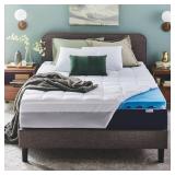 Sleep Innovations Memory Foam Mattress Topper  King  4 Inch  Gel Dual Layer Plush