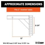 CURT 17120 Replacement Weight Distribution Hitch Shank, 2-Inch Receiver, 5-5/8-Inch Drop, 8-7/8-Inch Rise