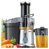 GDOR 1200W Juicer Machines with Larger 3.2\" Feed Chute, 45oz Large Juice Jug, Centrifugal Juice Extractor Maker with Titanium Enhanced Cutting System, Dual Speeds, BPA-Free, Silver