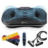 LifePro Vibration Plate Exercise Machine - Whole Body Workout Vibration Fitness Platform w/ Loop Bands - Home Training Equipment for Weight Loss & Toning (Black)