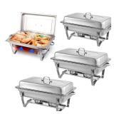 Chafing Dishes for Buffet  9 Quart Stainless Steel Chafer Buffet Servers and Warmers Set with Folding Frame for Weddings Parties Banquets Catering Events
