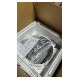 Doppy 14\" RV Roof Vent Fan, 12V Vent Fan With Led Light 12\" Diameter Blade w/White lid, 4 Speed Air Ventilation Ceiling Fan for RV/Trailer/Camper