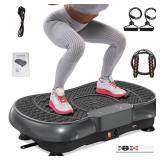 Vibration Plate Exercise Machine for Weight Loss â 100-Speed Platform with Bluetooth Speaker, Remote & Bands, 450 lbs Capacity â Quiet Full Body Workout for Lymphatic Drainage at Home (Gloss