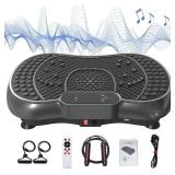 Vibration Plate Exercise Machine for Weight Loss â 100-Speed Platform with Bluetooth Speaker, Remote & Bands, 450 lbs Capacity â Quiet Full Body Workout for Lymphatic Drainage at Home (Gloss