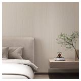 Haimin Wallpaper (24in X 393in) Wood Contact Paper Peel and Stick Self-Adhesive and Removable Wallpaper for Cabinet Wall Furniture Countertop Kitchen Room Wood Grain Wall Paper (Off-White (05))