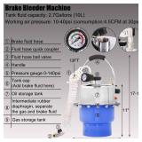 YSTOOL Brake Bleeder Kit Pneumatic Pressure Brake Clutch Fluid Bleeding Tool Set with Master Cylinder Adatpers Air Power Pressurized Oil Change Bleeder Machine and Waste Oil Collection Bottle (Blue)