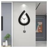 JTWALCLOCK Large Wall Clock for Living Room Decor Big Pendulum Modern Wall Clock Silent Non Ticking Battery Operated 28.7 Inch Clock for Kitchen Bedroom Bathroom Office Indoor Home Decorative