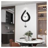 JTWALCLOCK Large Wall Clock for Living Room Decor Big Pendulum Modern Wall Clock Silent Non Ticking Battery Operated 28.7 Inch Clock for Kitchen Bedroom Bathroom Office Indoor Home Decorative