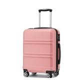 Kono 20\" Carry on Luggage Lightweight with Spinner Wheel TSA Lock Hardside Luggage Small Carry on Suitcase Nude/Rose Pink(20.3\" x 15\" x 8.3\")