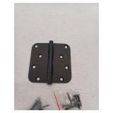 Baldwin 1140190I 0.62 in. Radius Corner Hinge  Satin Black - 4 x 4 in. - Retail: $37