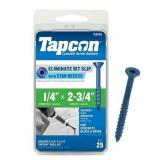 Tapcon 5033669 2.75 in. Star Flat Head Concrete Screws  Pack of 25