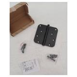 Baldwin 1140190I 0.62 in. Radius Corner Hinge  Satin Black - 4 x 4 in.