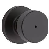 Kwikset Pismo Knob with Round Rose Privacy Door Knob in Iron Black