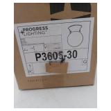 Progress Lighting White 1-Light Flush Mount with White Glass