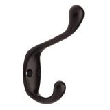 Liberty 3 W in. Heavy Duty Coat And Hat Hook - Flat Black - 10 Pack