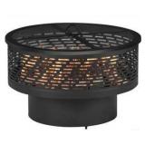 Hampton Bay26in Wide Black Steel Wood Outdoor Fire Pit with Spark Screen and Poker Included