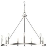 Gilliam Collection Nine-Light Brushed Nickel New Traditional Chandelier