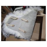 OKAYDA Australian Sheepskin Car Seat Covers - Genuine Wool Seat Cushion, Easy-Install, Side Airbag Safe, All-Season Comfort & Universal Fit for Cars, Trucks, SUVs, Vans (1-Piece Grey Tips)
