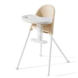 Funny Supply 3-in-1 Cute Folding High Chair, High Chairs for Babies and Toddlers, Modern Space Saving Highchair with Removable Double Tray, Easy to Clean, Light Weight Baby Feeding Chair, Cream