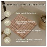 bingaai Cedar Wood Shower Mat, Cedar Wooden Bath Mats, 30\" Square Mat, Foldable Wood Bath Mat Non-Slip for Bathroom Bathtub Spa Sauna Garden Home, Wooden Floor Mat Large for Indoor and Outdoor
