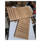 bingaai Cedar Wood Shower Mat, Cedar Wooden Bath Mats, 30\" Square Mat, Foldable Wood Bath Mat Non-Slip for Bathroom Bathtub Spa Sauna Garden Home, Wooden Floor Mat Large for Indoor and Outdoor