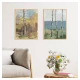upsimples 18x24 Picture Frame Natural 3 Pack, Scratch-Proof Poster Frames 18 x 24 for Photo Gallery - Slide-In Strips, Horizontal or Vertical Wall Mounting