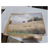 InSimSea Framed Canvas Wall Art Vintage Decor, Farmhouse Scenery Vast Field Grassland Paintings, Large Prints, Nature Landscape Wall Decoration for Living Room Bedroom Bathroom Home Decor, 16\"x24\"