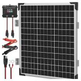 Voltset Solar Panel Kit 50W 12V, Solar Battery Trickle Charger Maintainer, Waterproof Solar Panel + Upgrade Charge Controller + Mount Bracket for Boat RV Motorcycle Marine