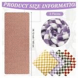 Windkream 8 Pcs Checkered Large Bath Towels Bulk 27.56 x 55.12 Inch Soft Colorful Bath Towels Checkered Towels for Bathroom Spa Shower Gifting Hotel Gym Beach Pool