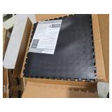 VersaTex Garage Floor 18 x 18 inch Square Plastic Raised Coin Interlocking Floor Tiles for Home Gym, Garage Flooring, Trade Show Flooring, Basement Tiles, 24 Pack (Black)