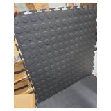 VersaTex Garage Floor 18 x 18 inch Square Plastic Raised Coin Interlocking Floor Tiles for Home Gym, Garage Flooring, Trade Show Flooring, Basement Tiles, 24 Pack (Black)