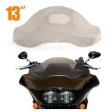 Kiawnia13\" Motorcycle Windshield Compatible for Dual Light Glide Windscreen, for Harley Road Glide1998 -2013, EFI FLTRI 1998 - 2006, Custom FLTRX 2010 - 2013 (light brown)