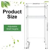 Tandefio 2 Tier Mini Fridge Stand with Storage for Dorm Microwave Stand Over Mini Fridge Storage Shelf with Wheels Adjustable Height Organizer for Kitchen College Rooms Pantry(White)