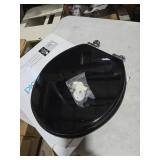 Angel Shield Toilet Seat with Zinc Alloy Hinges Quiet-Close Quick-Release Wood Molded UV Lid Easy Clean(Round,Black)