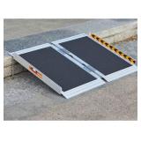 ** 3 Ramps Total ** FACHNUO 2 Feet Portable Wheelchair Ramp, Non-Skid Aluminum Handicap Ramps with Handle, Folding Threshold Wheel Chair Ramp for Home Steps, Stairs, Entry, Threshold, Doorways, Scoote