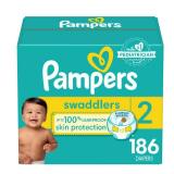 Pampers Baby Diapers - Swaddlers - Size 2, 186 Count, Ultra Absorbent Disposable Infant Diaper