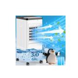 Windowless Portable Air Conditioners, Swamp Cooler with Oscillation, Evaporative Air Cooler with Remote, 7H Timer, Air Coolers Fan with 3Modes&Speeds for Bedroom Indoor Room (White, 9L)