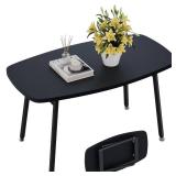 WOHOMO Folding Coffee Table Small Black Coffee Tables for Living Room Portable Simple Modern Rectangular Center Table for Small Spaces,No Assembly, 31.5 * 15.7 * 17.7IN, Black