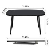 WOHOMO Folding Coffee Table Small Black Coffee Tables for Living Room Portable Simple Modern Rectangular Center Table for Small Spaces,No Assembly, 31.5 * 15.7 * 17.7IN, Black