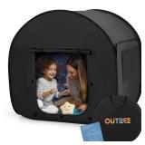 OUTREE Sensory Tent 47 * 47 * 47 in, Black Print, Sensory Room for Kids with Autism, Pop Up Play Tent