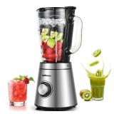 Ranbomer Blender,Blenders for Kitchen,Glass Blender for Shakes and Smoothies,crush ice,51oz Glass Jar,Simple Speed Dial,Black + Stainless Steel