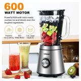 Ranbomer Blender,Blenders for Kitchen,Glass Blender for Shakes and Smoothies,crush ice,51oz Glass Jar,Simple Speed Dial,Black + Stainless Steel