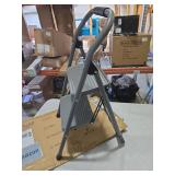 Step Stool for Adults,2 Step Ladder Folding 330lbs Anti Slip Step Stool,Foldable Ergonomic 2 Steel Stool with Wide Pedal for Home, Kitchen, Office (Gray)