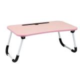 Mind Reader - Lap Desk Laptop Stand, Bed Tray, Folding Legs, Couch Table, Portable, MDF , 23.25\"L x 13.75\"W x 10.5\"H - Pink