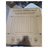 Cumbor 29.2-43" Baby Gate for Stairs, Wall-Mounted (Drill Required), Expandable No Bottom Bar Dog Gate, Auto Close Extra Wide Walk Thru, Pet & Toddler Proof Gate, Top & Bottom of Stairways (Wh