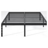 Metal Bed Frame,Full Size Bed Frame with Storage Space,Heavy Duty Sturdy Mattress Foundation,Easy Assembly,No Box Spring Needed, Black,18 Inch,Full