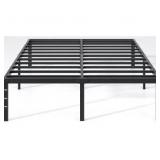 Metal Bed Frame,Queen Size Bed Frame with Storage Space,Heavy Duty Sturdy Mattress Foundation,Easy Assembly,No Box Spring Needed, Black,16 Inch,Queen