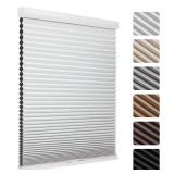 MYshade 1.5-Inch Cellular Cordless Blackout Shades,Thermal Insulating Noise Reducing Waterproof Blinds,Honeycomb Window Treatments for Indoor Light Control (White-49 W x 72\" H)
