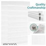 Joydeco Sheer Zebra Cordless Blinds for Indoor Windows,Privacy Light Filtering Dual Layer Roller Shades for Home Office Bedroom, (Off-White,52\" W x 75\" H)